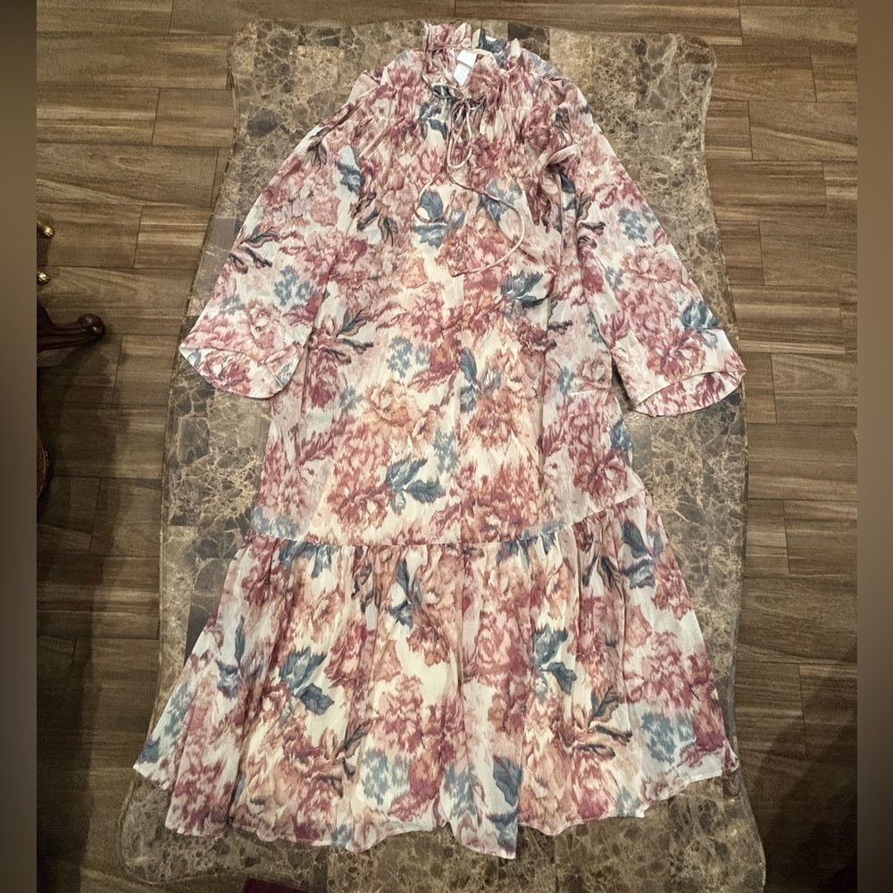 H&M Multicolor Floral Ruffle Dress